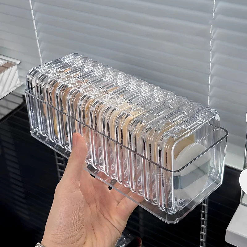 Makeup Puff Display Box Makeup Egg Storage Rack Air Cushion Puff Transparent Storage Holder Desktop Organization Tool 6