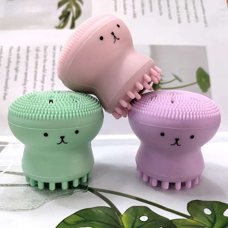 Silicone Small Octopus Face Cleaner Facial Cleaning Brush Deep Cleaning Washing Brush Massager Beauty Instrument Clean Pores 1pcs microfiber musical instrument cleaning cloth cleaner