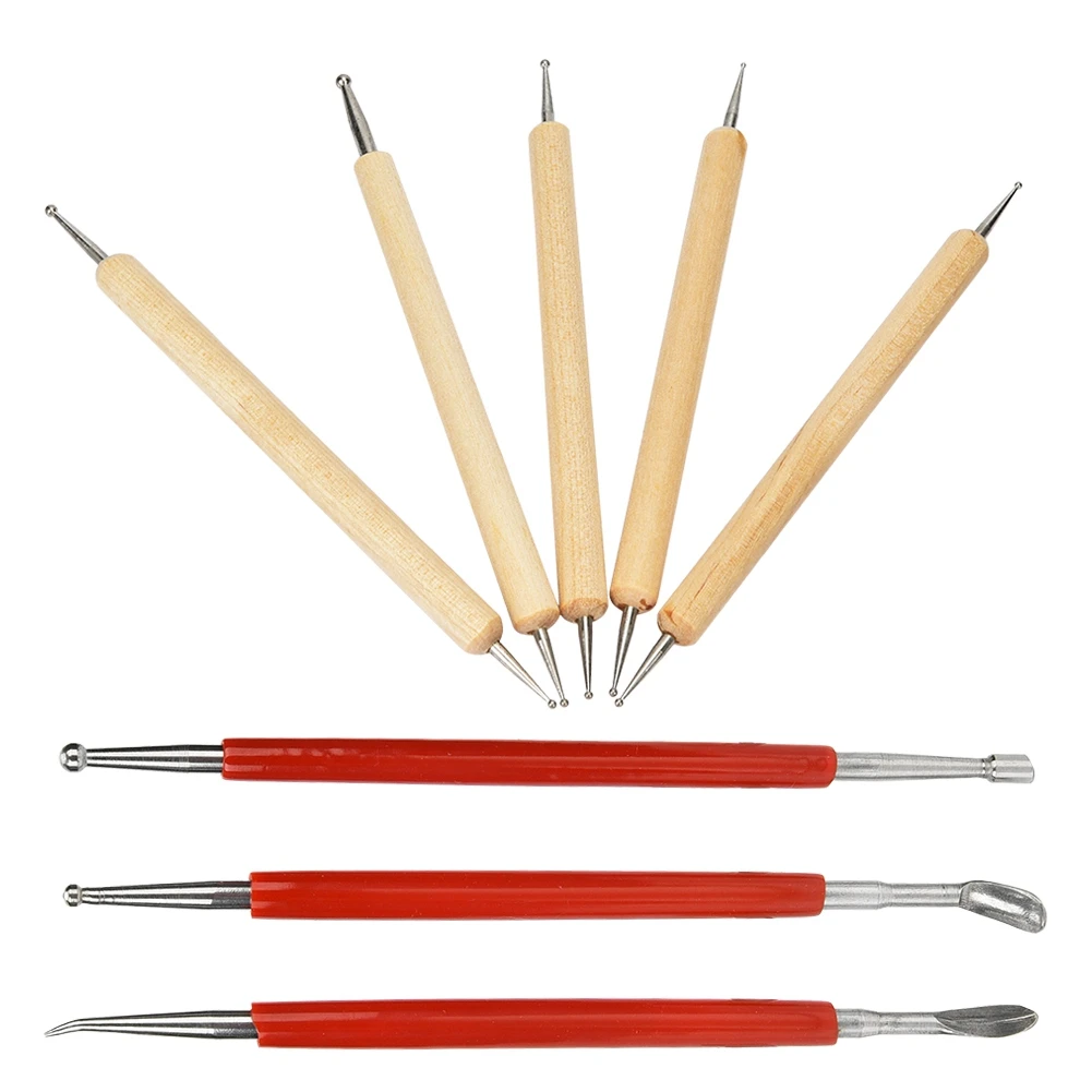 HandMade Leather Craft Carving Tool Spoon Double Head Point Drill Pen Kit Set HandMade Sewing Tool Leather Craft