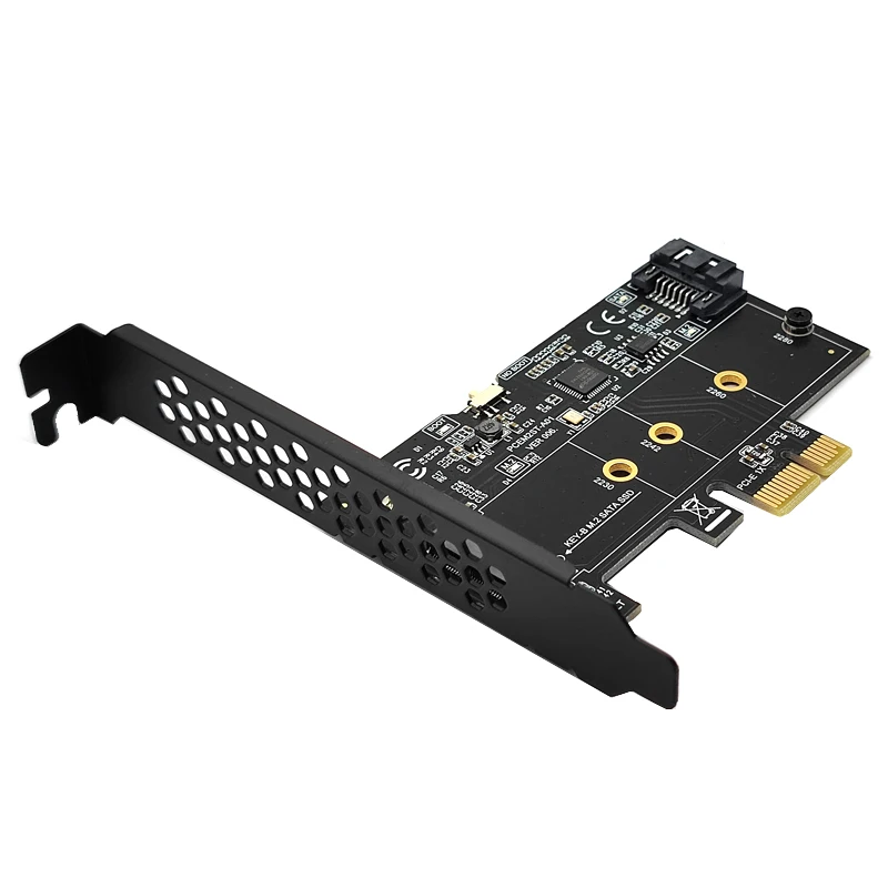 

NEW PCI Express X1 to M2 NGFF + SATA3 6Gbps HDD SSD Adapter ASM1061 Chip for SATA 3.0 HDD 2230 2242 2260 2280 B Key M.2 SATA SSD