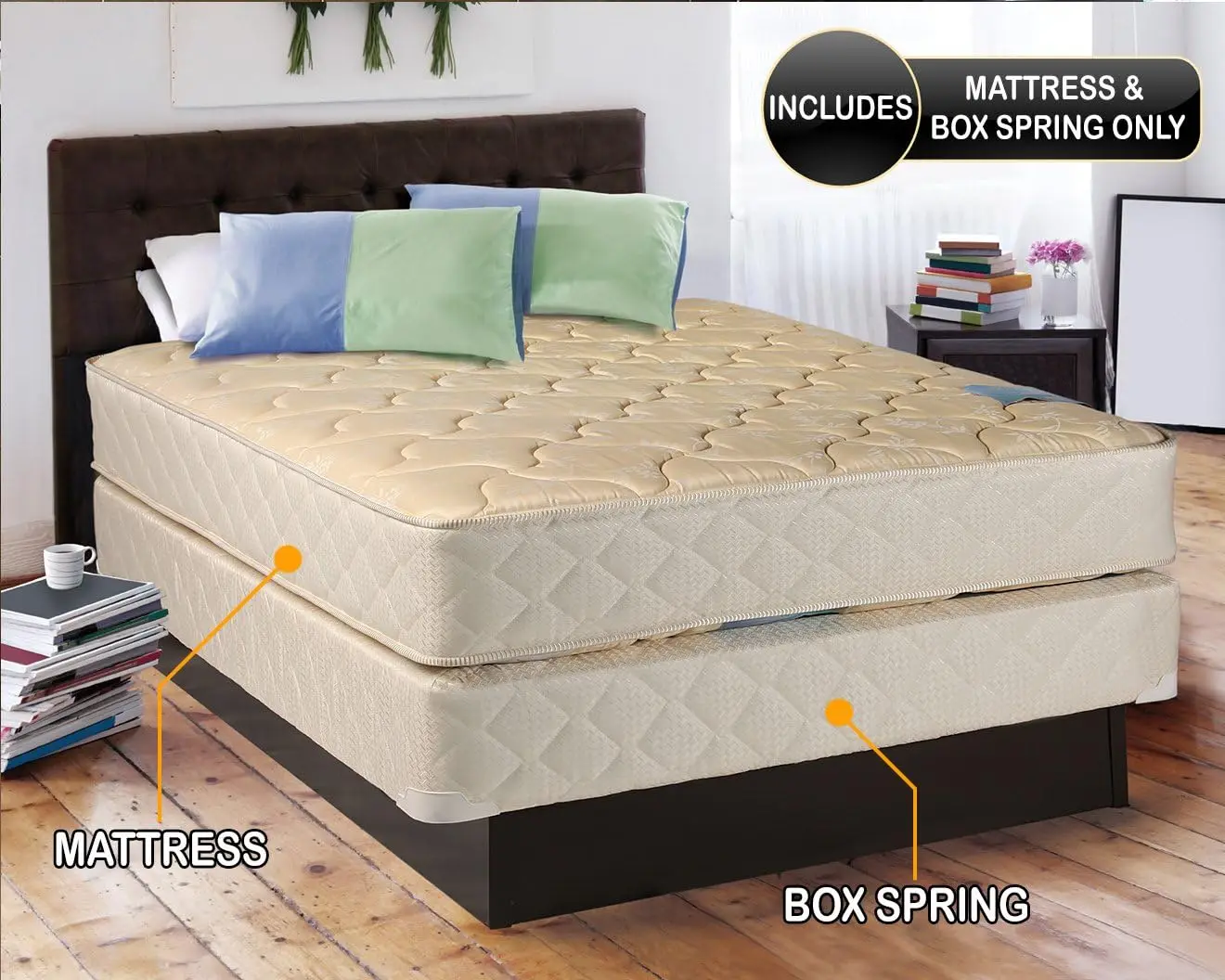 Full Size - 54"x75"x9" Mattress and Box Spring Set - Fully Assembled, Good for Your Back, Long Lasting and 2 Sided 3