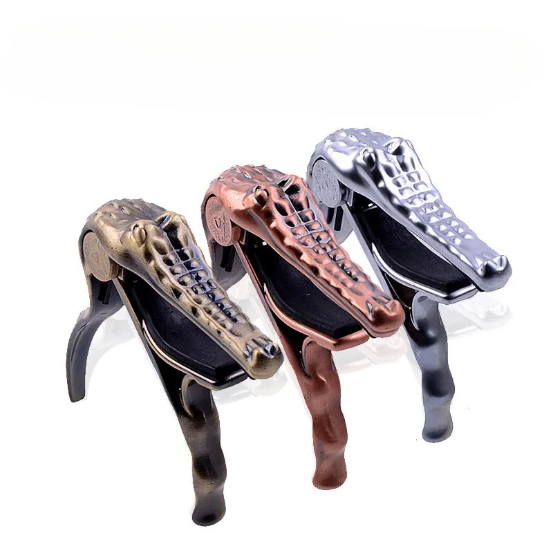 

Alice A007G Professional Metal Crocodile Guitar Capotasto Alloy Folk Acoustic Guitar Capo Clamp Key Bronze Silver Copper Color