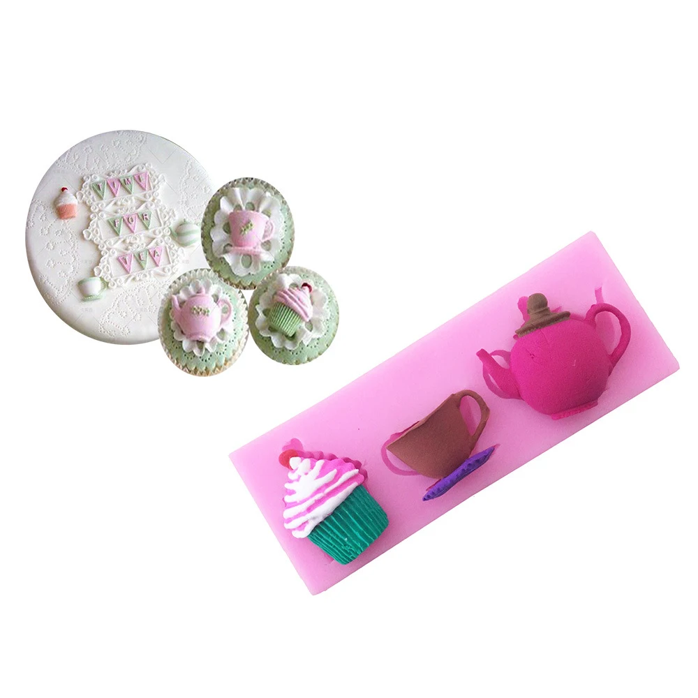 Teapot Ice Cream Chocolate Mold 3d Fondant Moulds Candy Cake Silicone Mould Embossed Baking