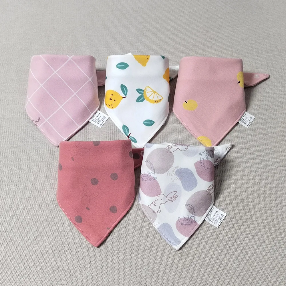 Baby Bandana Drool Bibs For Unisex Boys Girls 5 Pieces Baby Feeding Burp Cloth Cotton Saliva Towel Drool Bib Newborn Accessories 3
