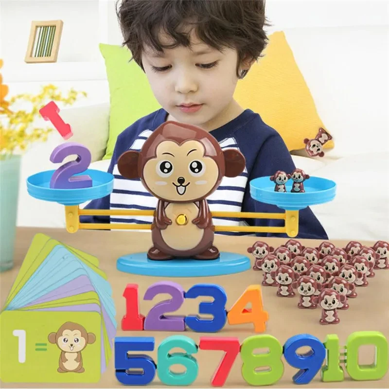 

Montessori Math Toy Monkey Balance Baby Early Educational Balancing Scale Parent-child Table Games Interactive Gifts