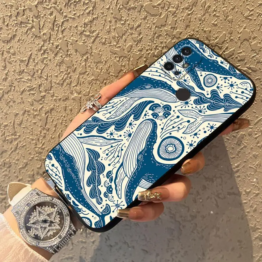 Ocean Shark Whale Design Phone Cover - Vibrant Aquatic-Themed Protective Case