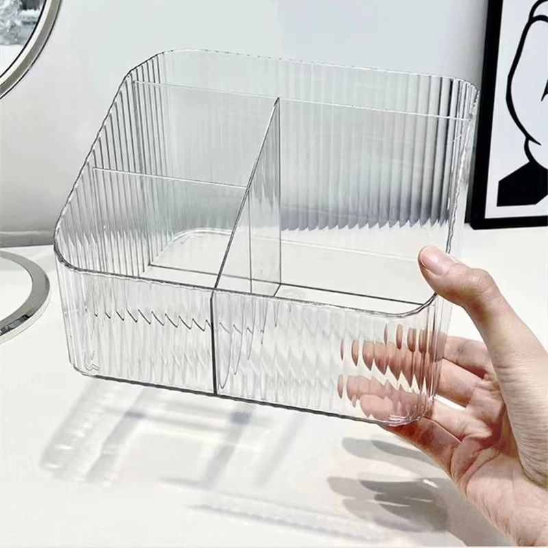 Transparent acrylic cosmetic storage box plastic grid lipstick box makeup brush bucket 3