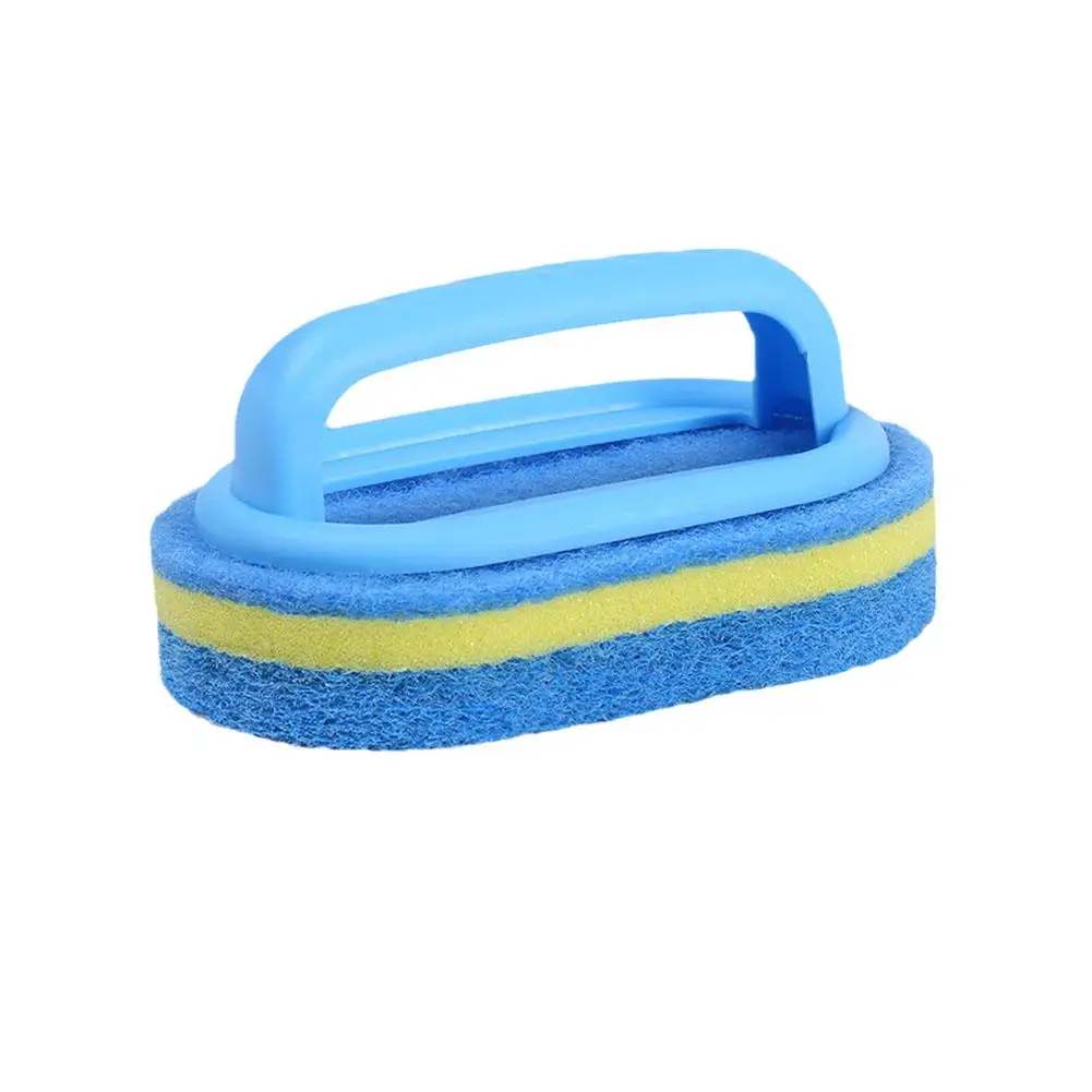 1/3pcs Cleaning Brush with Handle Kitchen Sponge Wipe Thickened Sponge Handle Cleaning Brush Bathroom Tile Cleaning Sponge