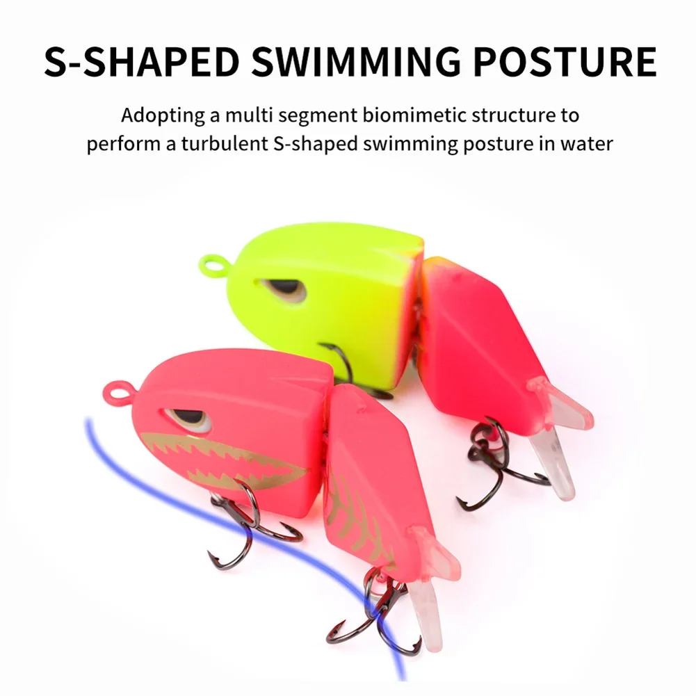 Fishing Lures Realistic Mini Double Hook Swimbait Portable Multi Segment Fishing Swimbaits For Trout Freshwater Saltwater Gear