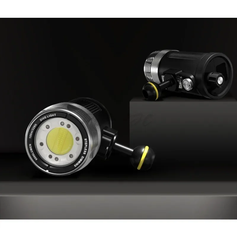 Portable Diving Flashlight Outdoor 100m Strong Underwater Photography LED Lighting Diving Equipment