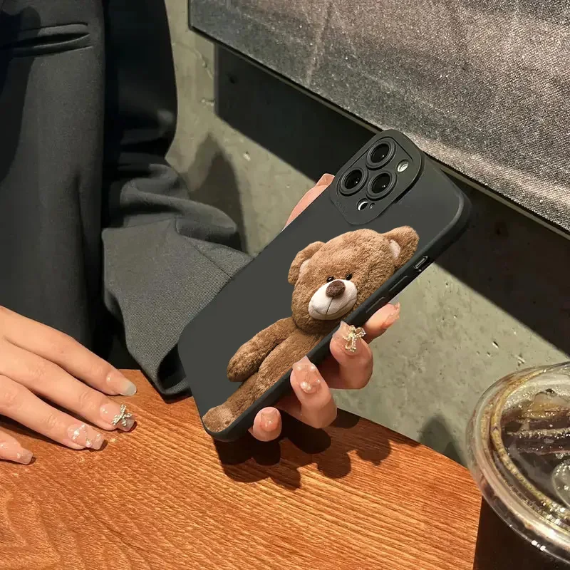 Adorable Bear Silicone Phone Case – Soft Protective Cover