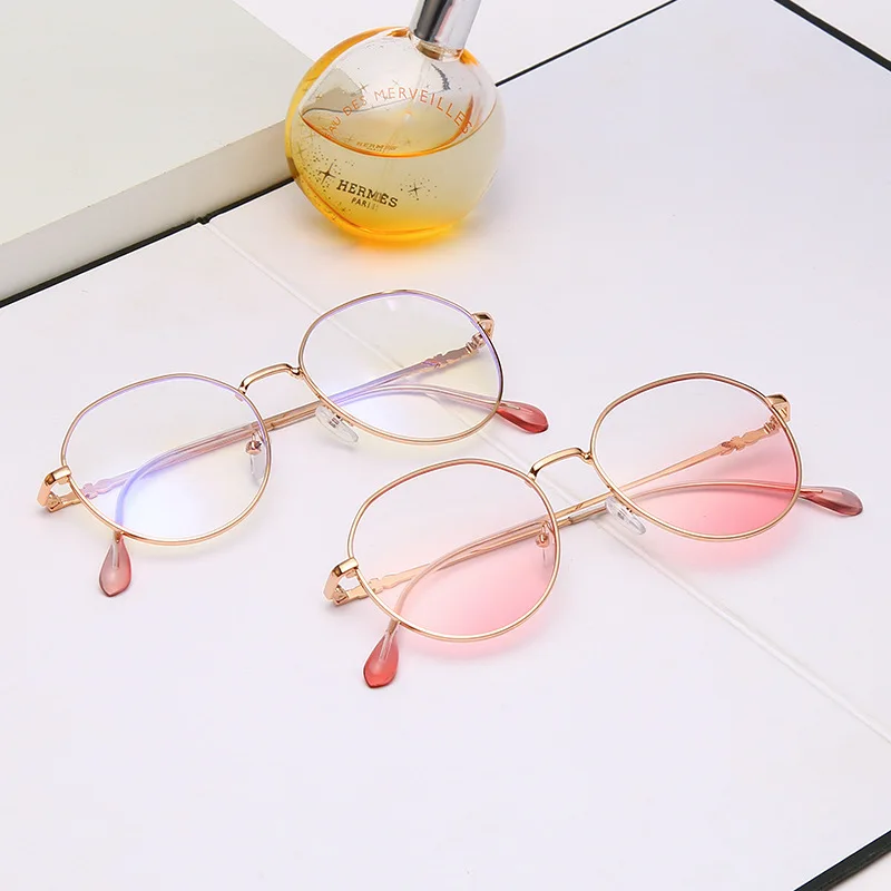 Metal Finished Myopia Glasses for Women Men Vintage Round Eyewear Nearsighted Glasses with Diopter -1.0 -1.5 -2.0 -2.5 To -6.0 3