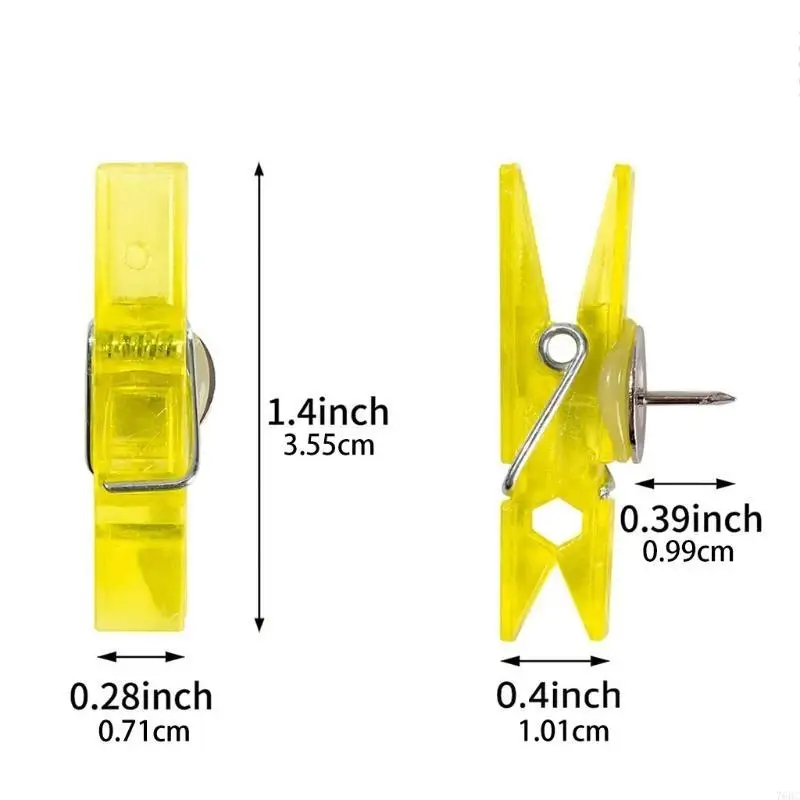 20개/팩 종이 클립 모양의 컬러 압정 투명 엄지 압정 세트 1.4x0.3''