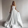 Simple Satin Women Wedding Dresses Sexy Backless A-Line Formal Party Sleeveless Floor Mopping Vestidos De Novias 2024 Customized 1