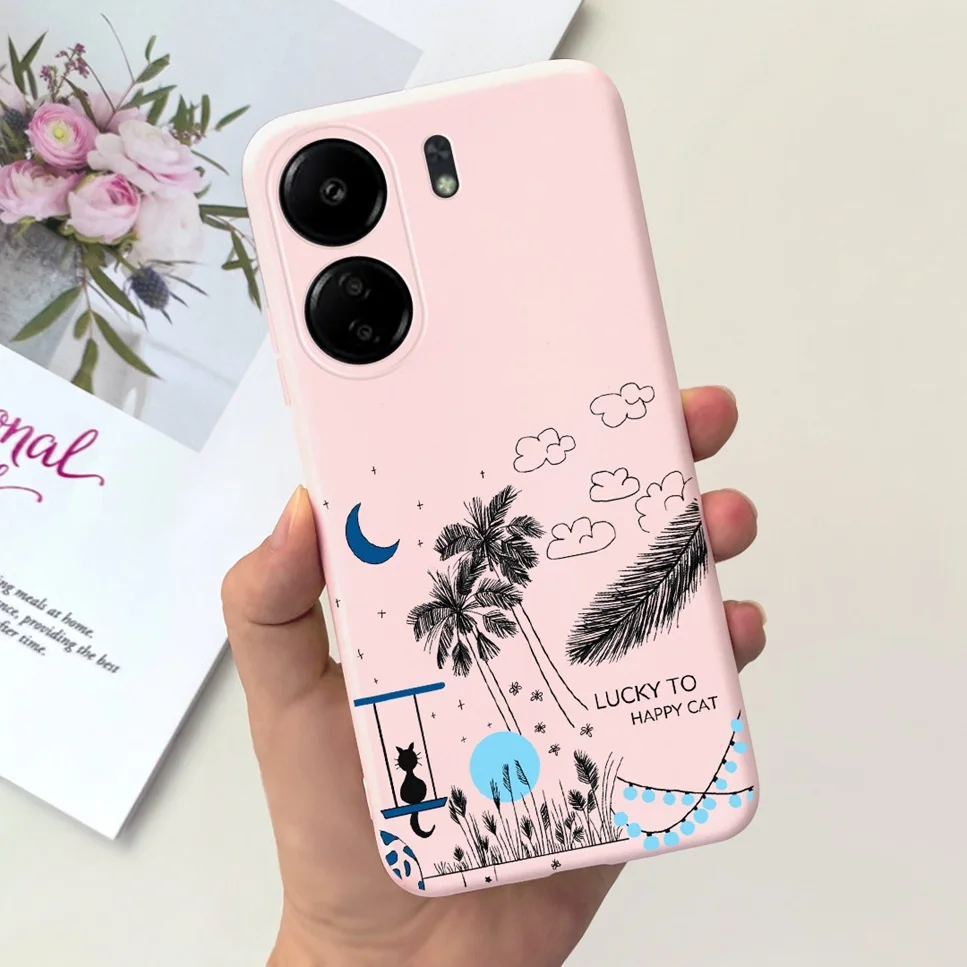 For Xiaomi POCO C65 Case Cute Cartoon Cat Painted TPU Silicone Back Cover For Xioami POCO C65 POCOC65 C 65 6.74 Phone Case Funda
