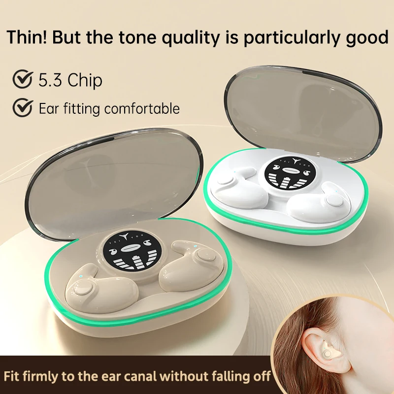 Digital Display Sports Ear Buds IPX5 Waterproof Earphones for Phone Laptop Bluetooth Headphones Wireless Earbuds 48hrs Talk Time