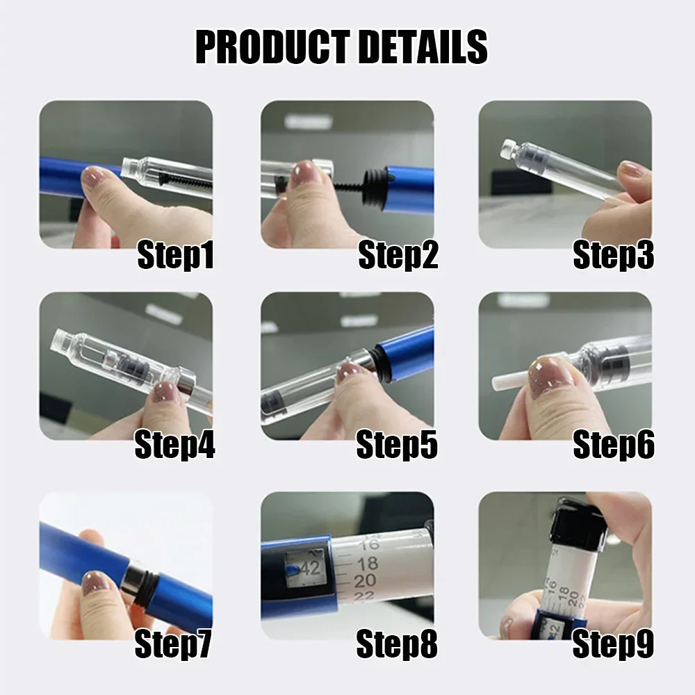 Magic Pen Tattoo Pen 10pcs Insulin Cartridges 3ml Empty Cassette Bottle Lilly Insulin Injection Medical Aesthetics insulin injection pen sleeve disposable cartridges