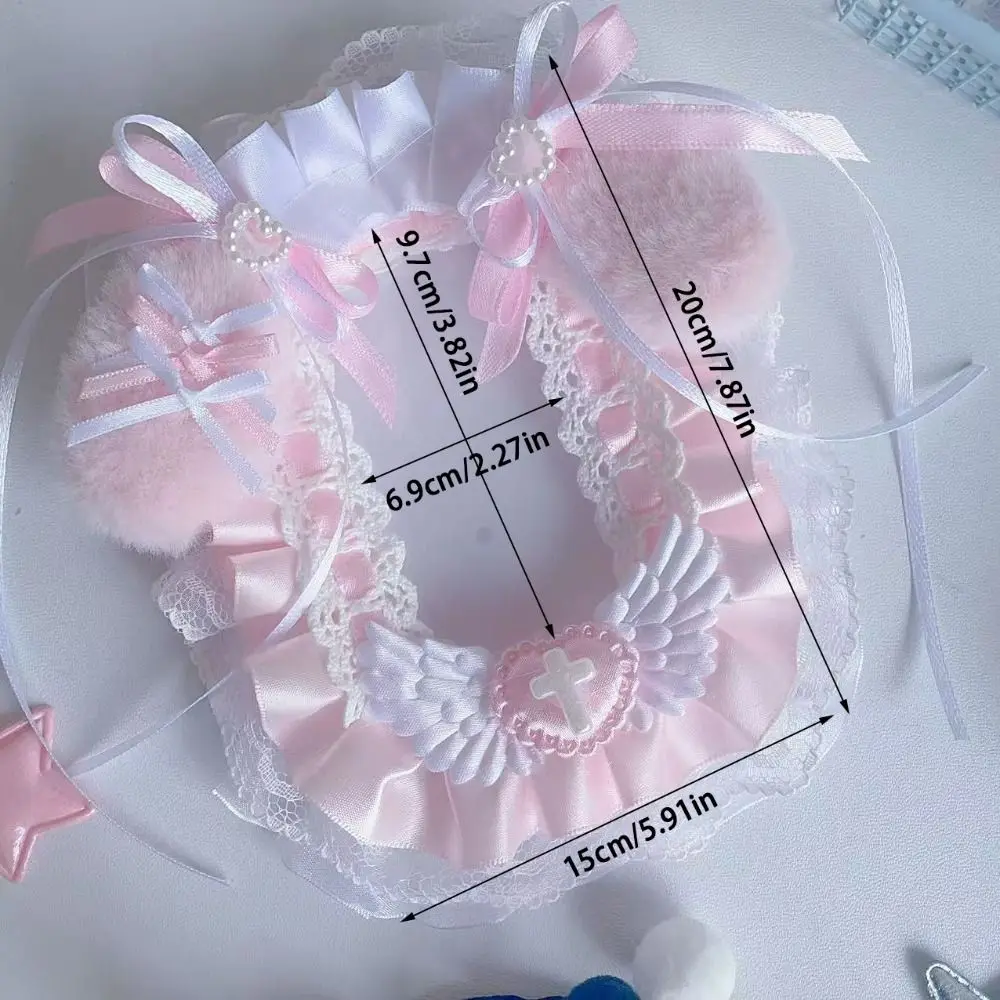 Cute Angel Wings Card Holder Lace Photo Protector Case Anime Pink Bow Photocard Holder