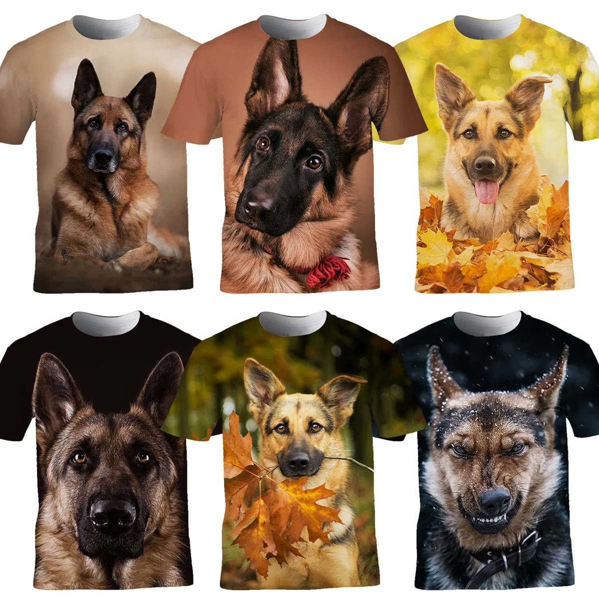 

Summer Cool T-shirt German Shepherd Unisex Tops Tee Shirt Funny Dog 3D Printed Cute T Shirt