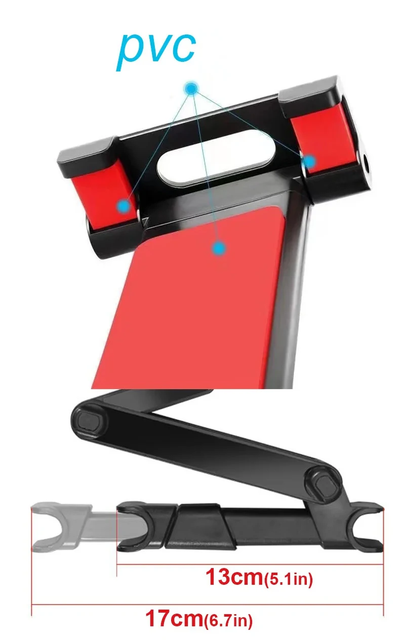 Universal Teleskop Auto Hinten Kissen Telefon Halter Tablet Rotierenden 360-Grad-Drehung Mini Tablet PC Auto Auto Telefon Halter Stehen – Detail 9