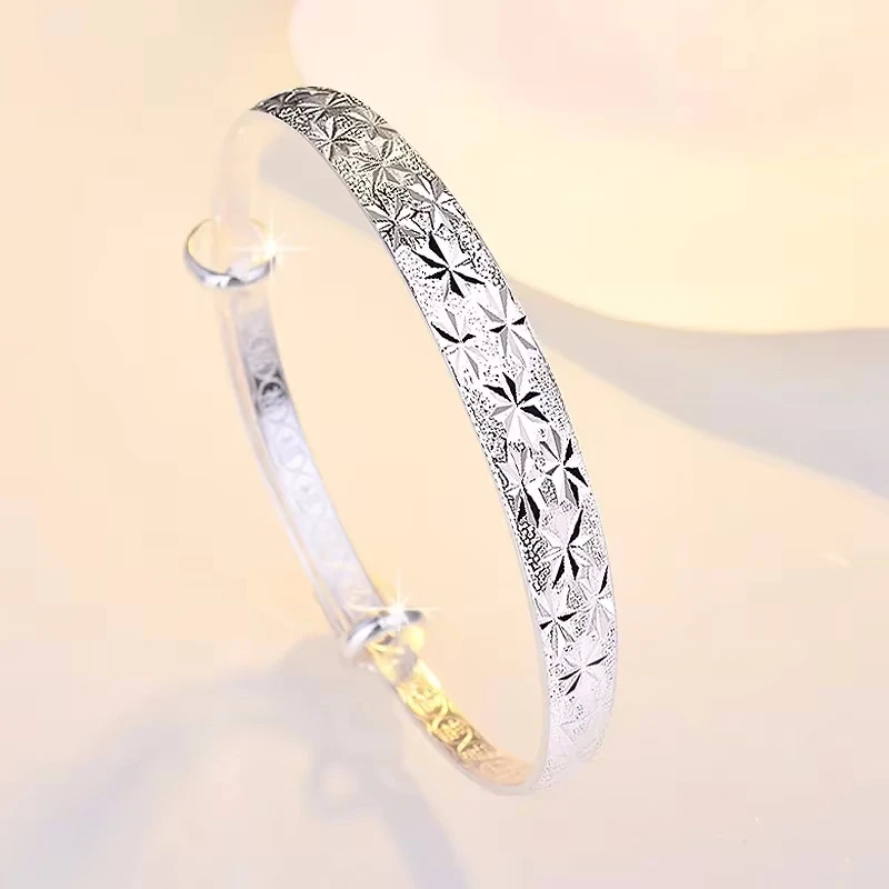 925 Sterling Silver Gypsophila Star Bangle Image 3