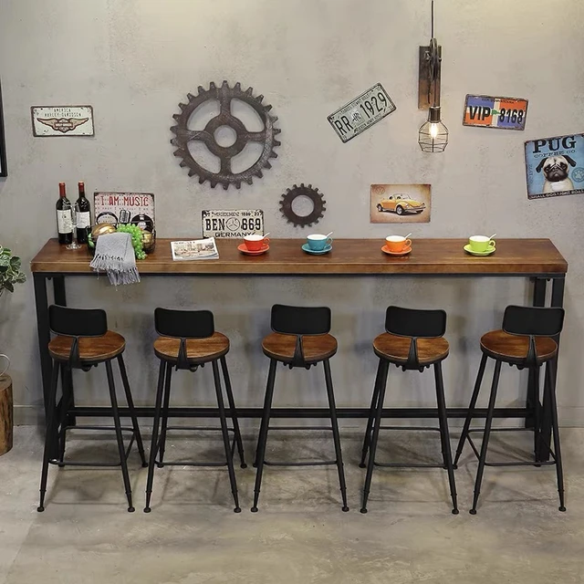 Mesa De Bar larga con cajones, mueble De almacenamiento, alta recepción,  Mostrador De bebidas, diseño artístico, Muebles De salón De Cocina -  AliExpress