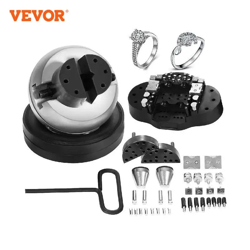 VEVOR KR 클리어런스 세일, 액타르트 5 인치 볼 바이스, 부착물 조각 블록 바이스, 쥬얼리 조각 블록 세팅 쥬얼리, 10kg, 34 개