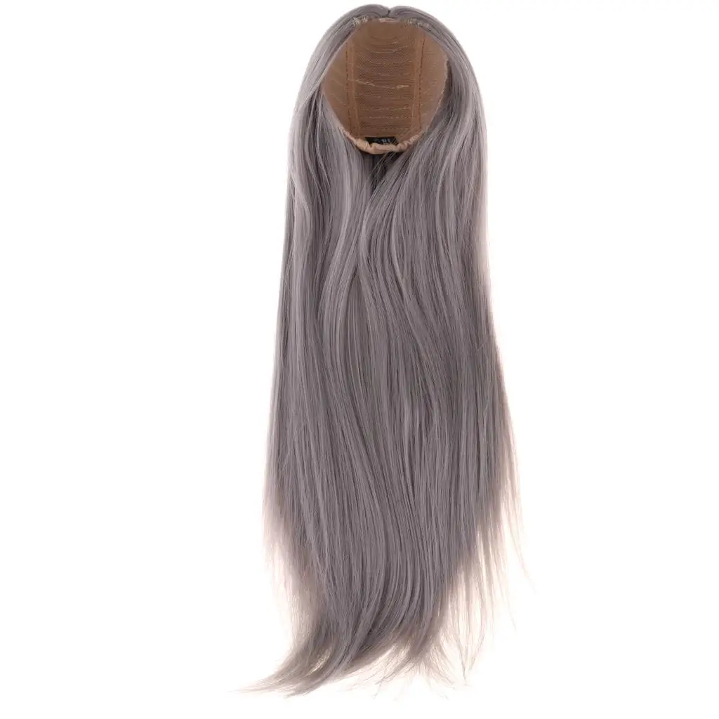 

1/3 BJD Uncle Dolls Wig Long Straight Hair for Dollfie DIY Supplies Gray