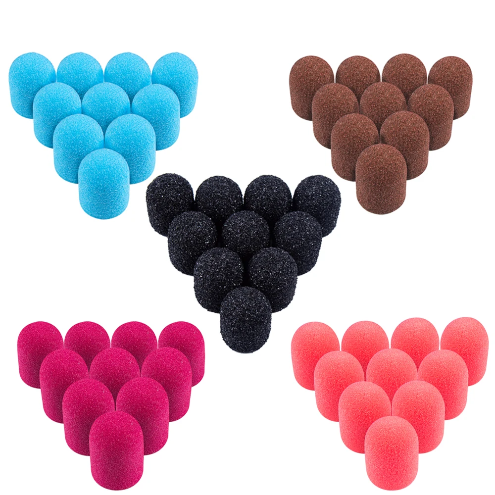 Nail Art Tools 10pcs Nail Sanding Caps Rubber Gel Polish Remover Nail Drill Bit Mill Grinding Sand Cap Pedicure Tool for Manicure Machine