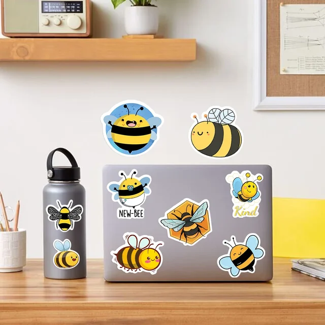 Bumble Bee Stickers 500 Pieces Bee Theme Stickers For Kids Bee Honey Stickers Cute Waterproof Summer Bee Beekeepers Kids