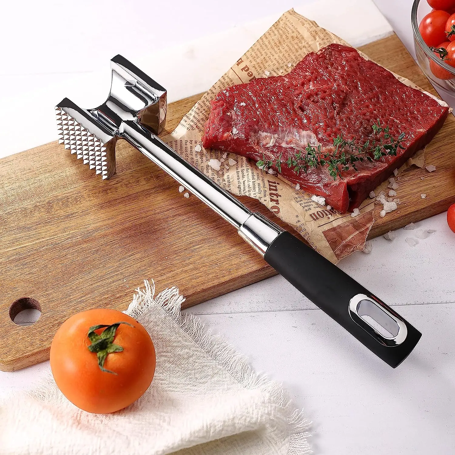 Double Sided Meat Tenderizer, Heavy Duty Hammer tool, Mallet Tool, Steak Pounder for poultry, pork
