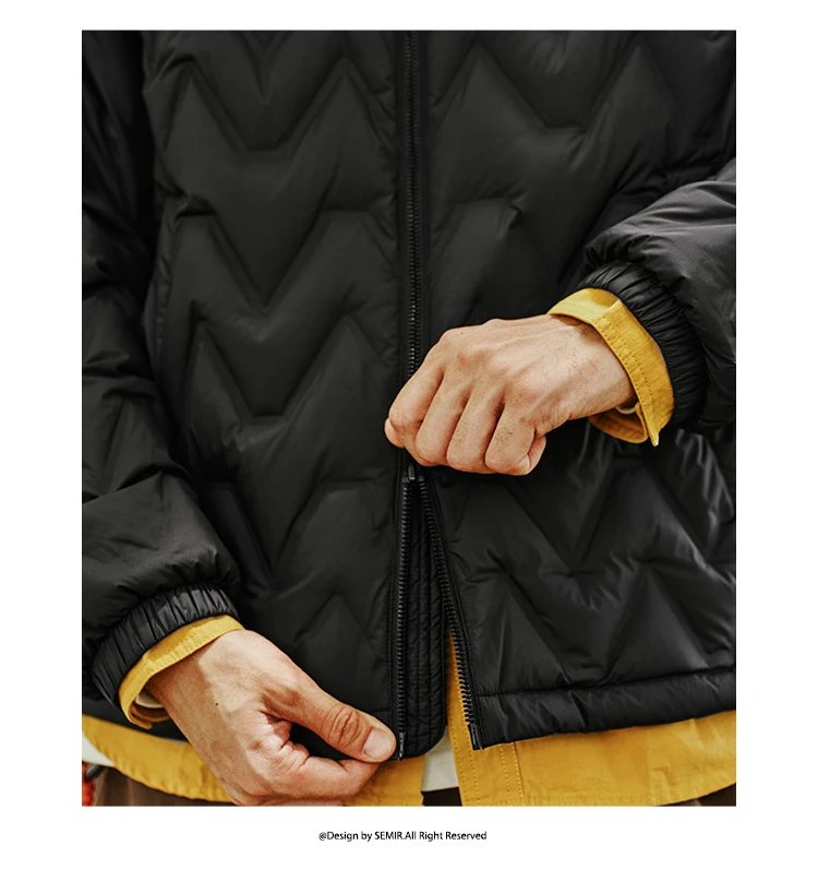 Chaqueta de plumón para hombre, impermeable, cálida, de cuello, para uso diario, nueva, de invierno, versátil, de color sencillo.