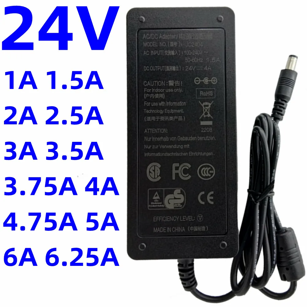 Adaptador de Alimentação Adaptador de Interruptor Conversor de Fonte de Corrente Display Led 24v 1a 1.5a 2a 2.5a 3a 3.5 3.75 4a 5a 6a 6.25a 25v