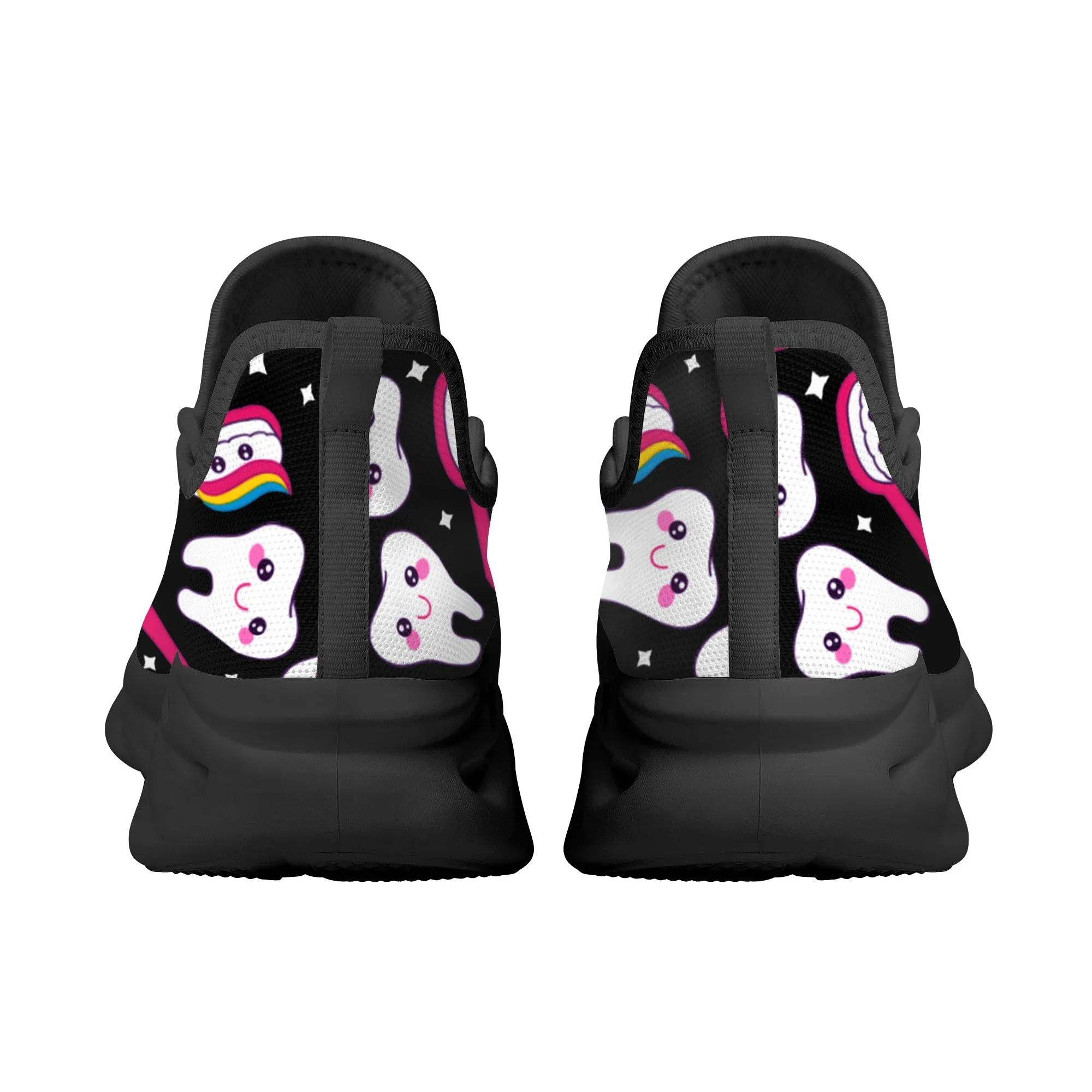 Cute Cartoon Teeth Design Brand Platform Blade Shoes Summer Breathable Knitted Dental Medical Flats Casual Sneakers