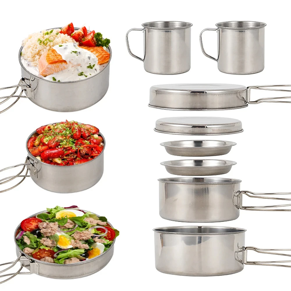 Stainless Steel Camping Cookware Set 2