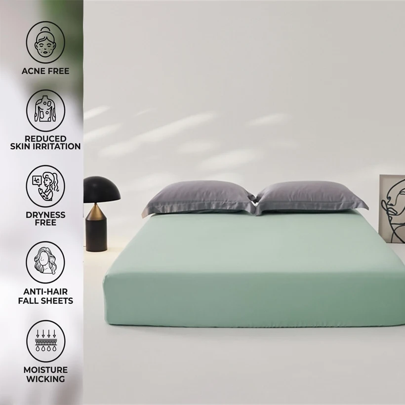 Luxurious Mulberry Silk Fitted Bed Sheet with Elastic Bands Premium Smooth Mattress Cover Non Slip Machine Washable 140/160x200 3