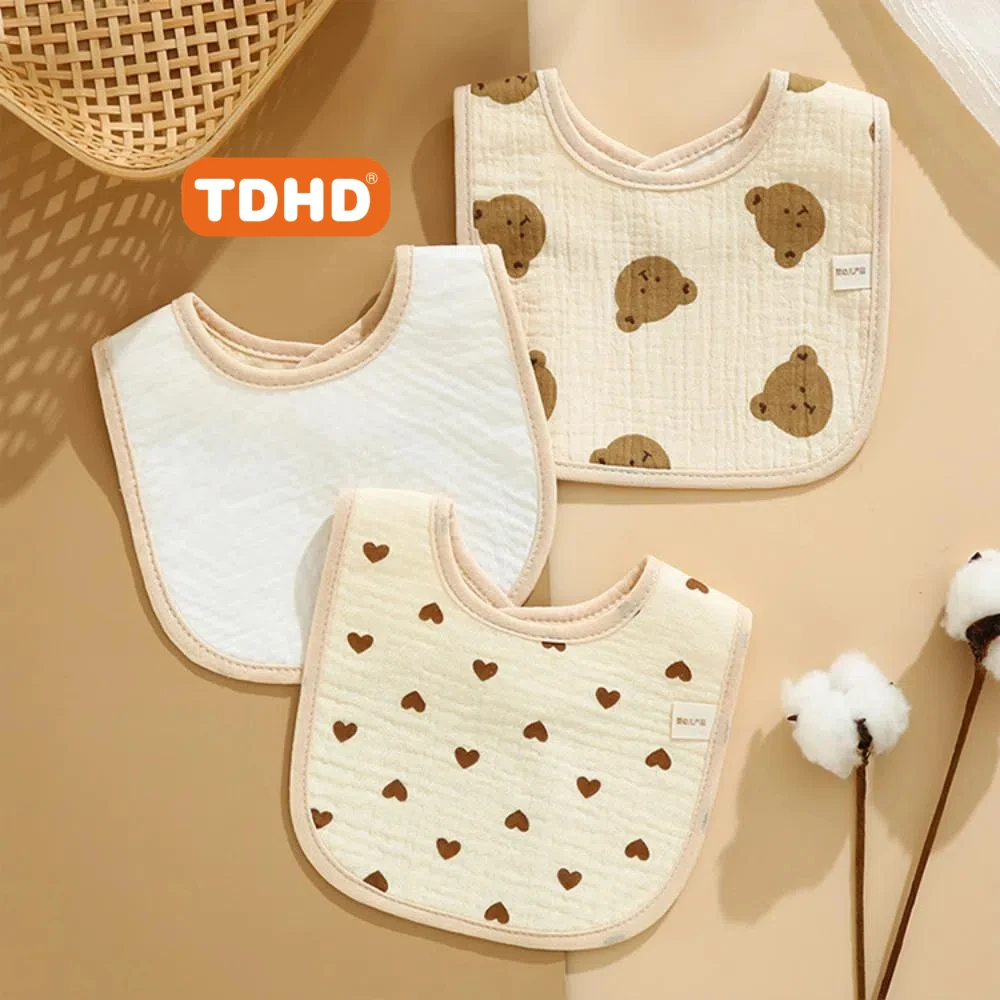 TDHD  수유 턱받이(프린트) 부드럽고 피부 친화적인  패션 캐주얼 액세서리 먼지 방지 타액 수건