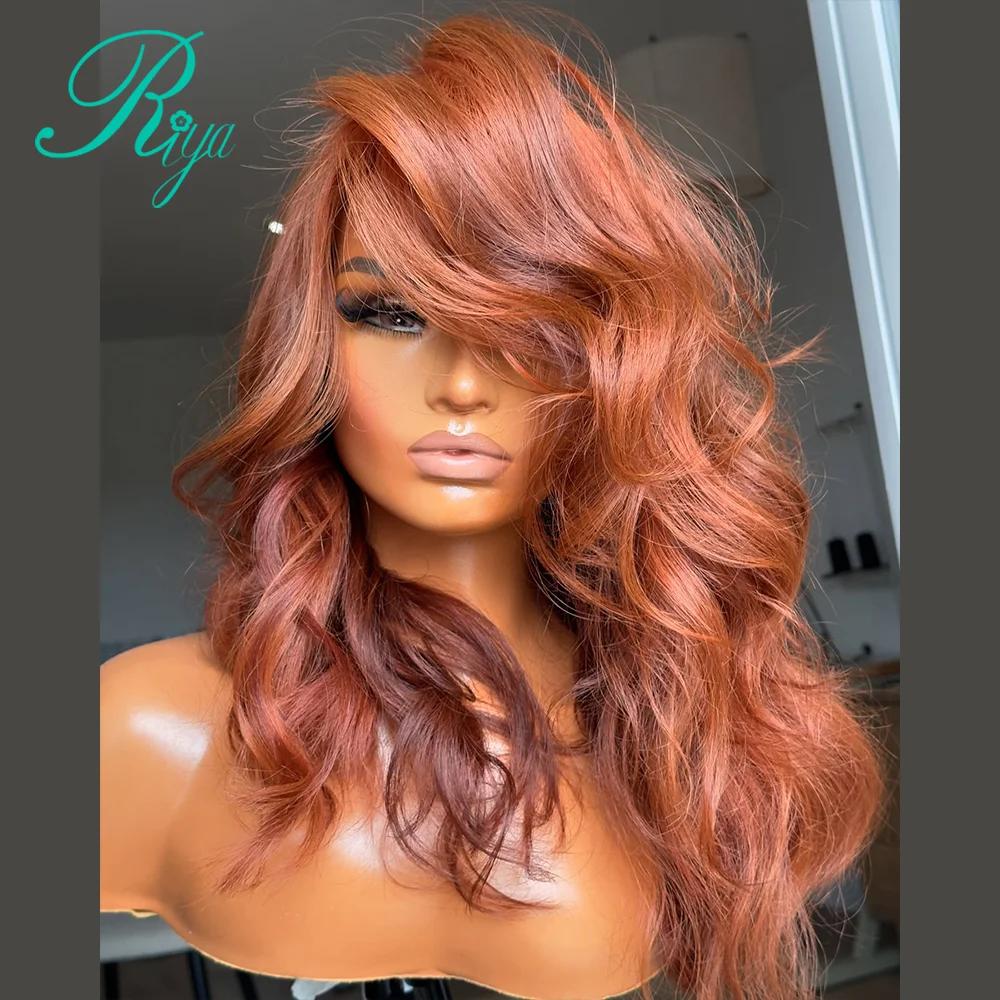 Loose Wave Orange Ginger Color Wig 360 Full Lace Glueless Wig Body Wave 4x4 5x7 Pre-cut Lace For Black Women Human Hair