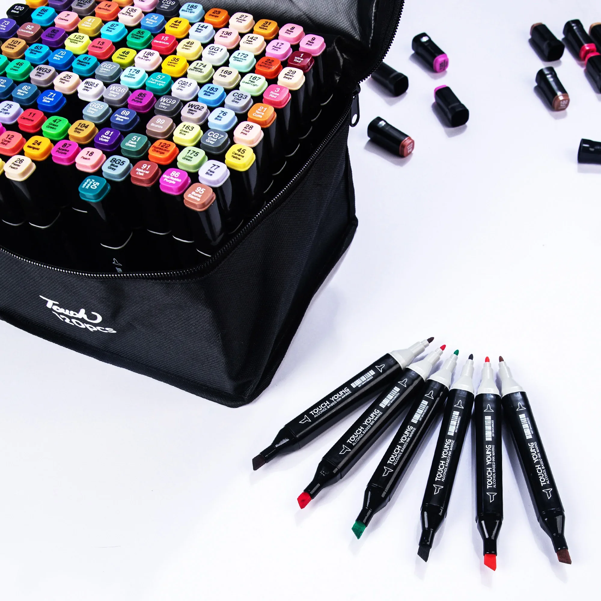 Art Marker Pen Set 24-80 Colors Double Headed Oily for Draw Sketching Oily Tip Based Markers Graffiti Manga School Art Supplies