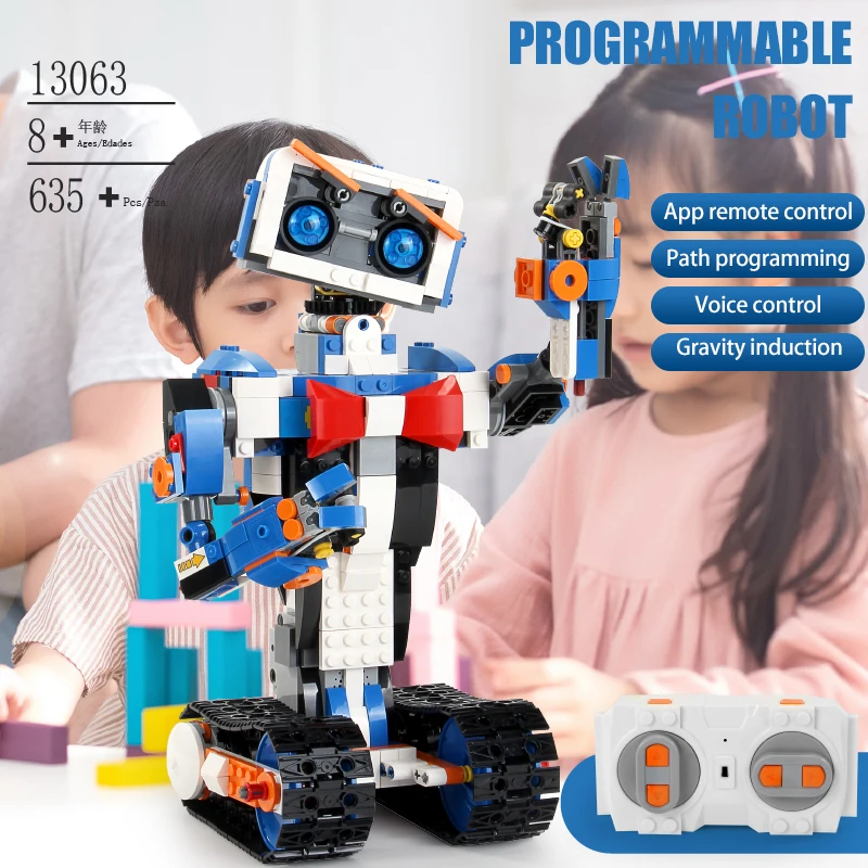 Stem Robot Building Block Toys for Kids,OKK Remote and App Controlled Engineering Science Educational Assembling Learning Kits Intelligent