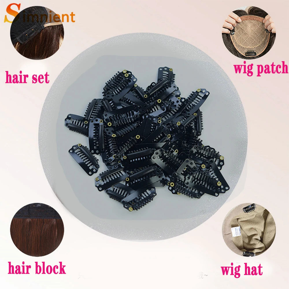 Metal Wig Clips Wig Hair Extension Clips Wig Snap Clips 9-Teeth Wig Clips  to Sew in Wig Clips to Secure Wig Hair Clips for Hairpiece Wig Accessories