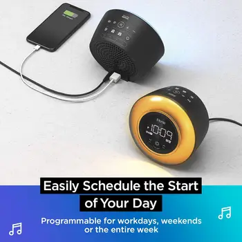 Color Changing Digital Alarm Clock with Bluetooth Speaker, FM Radio & USB Charger for Bedroom or Home Office 5