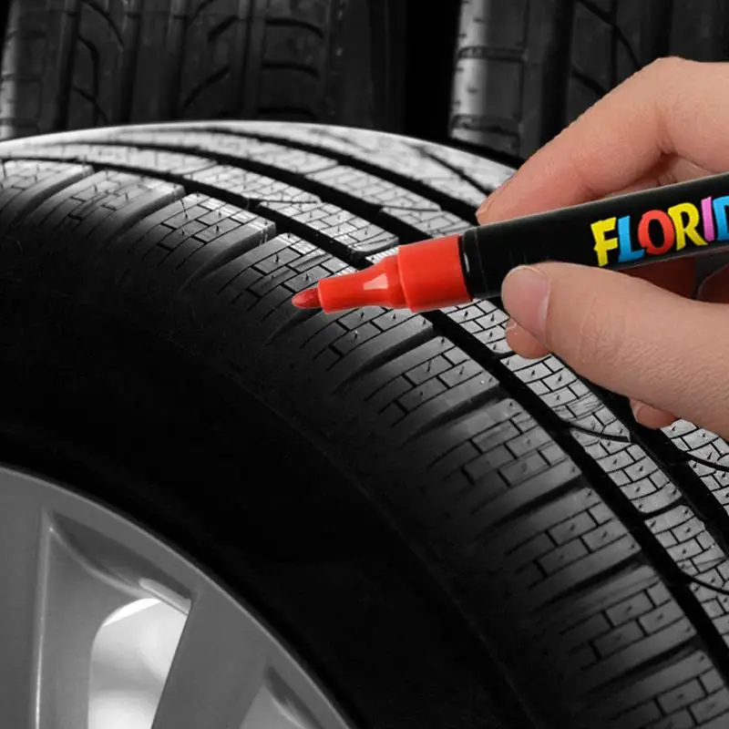 

Paint Pen For Car Tires Multi Color Waterproof Cars Wheel Tire Oily Mark Pen Auto Rubber Tyre Paint Metal Permanent Marker