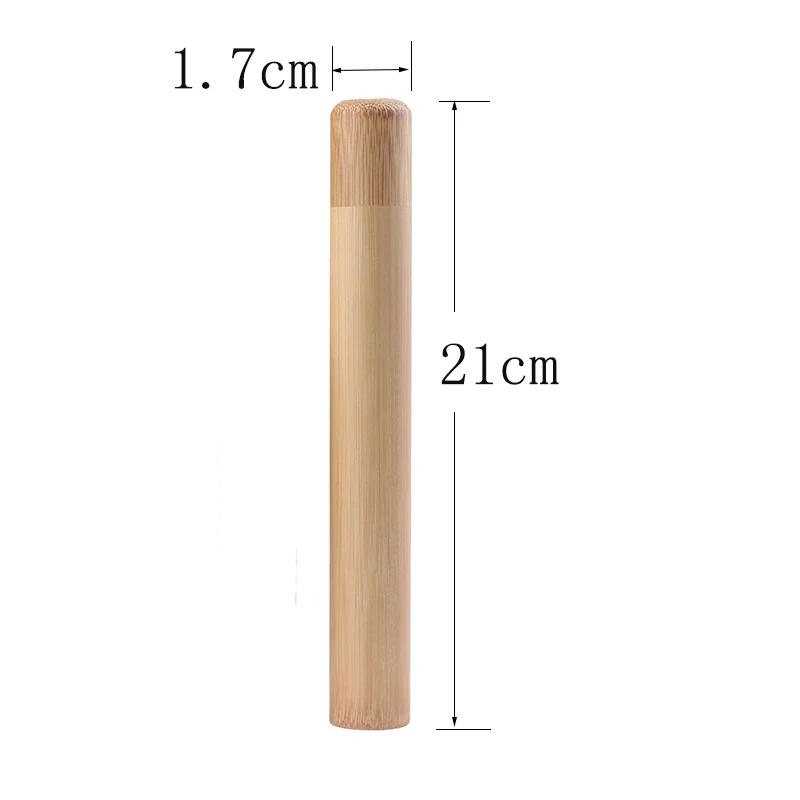 Toothbrush Holder Toothbrush Case 2pcs 21*2.7cm Eco Friendly Round Travel Adult Natural Bamboo Toothbrush Tooth Brush Tube Holder Box Case