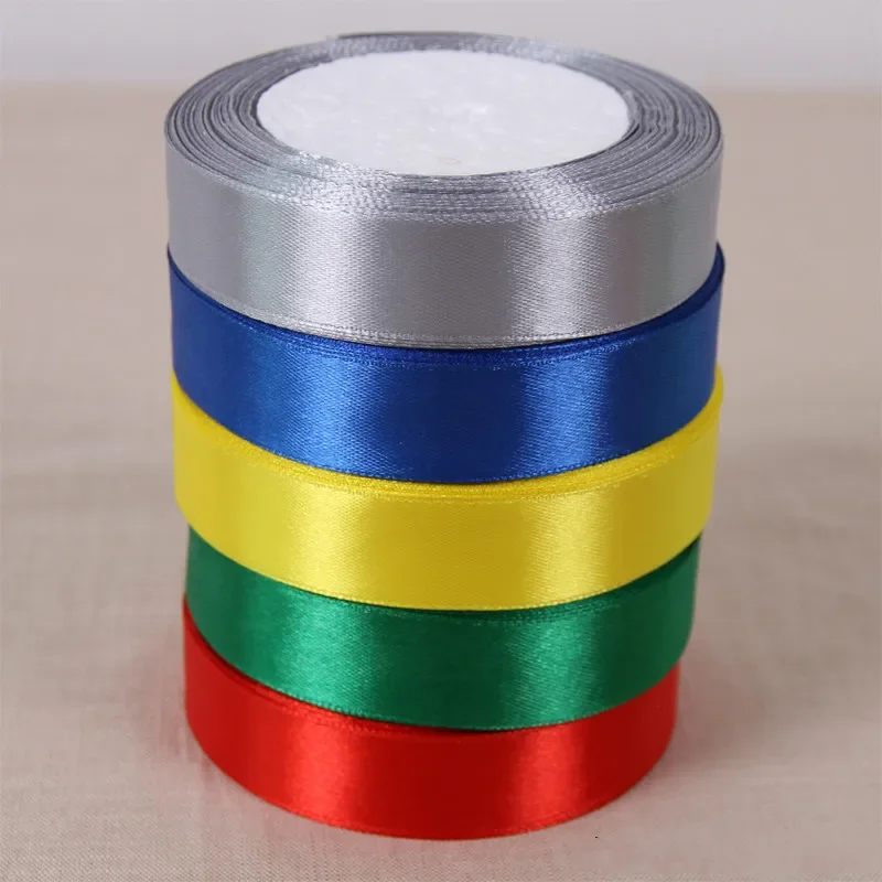 25Yards Satin Ribbon 20mm Single Face Wedding Silk Ribbon Party Decoration Satin Tapes Crafts Invitation Card Gift Wrapping DIY