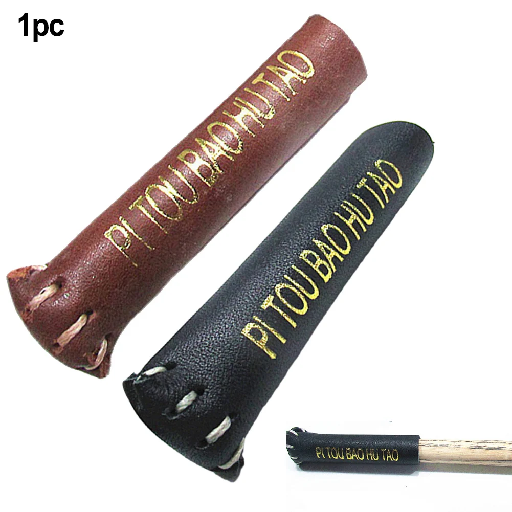 1pcs Snooker Billiard Cue Tip Head Protective Leather Cover Cue Head Protector Sturdy Outdoor Sports Accessories 65*15mm