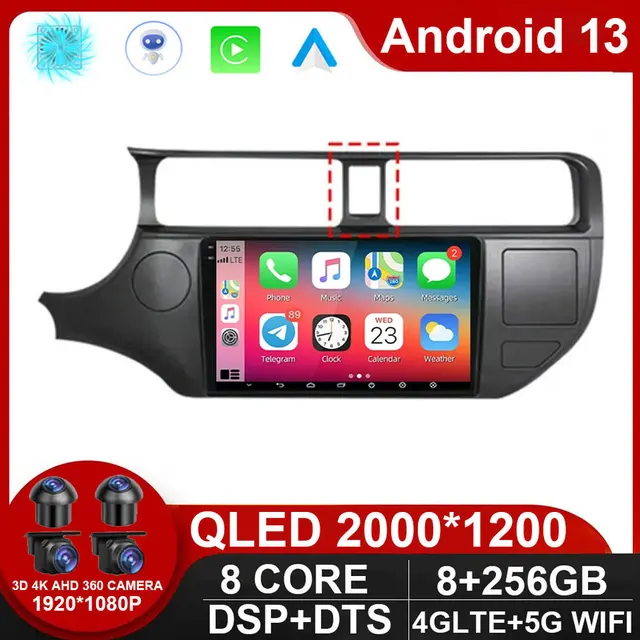 Android 13 All In One Intelligent Systems for KIA RIO 4 K3 2011 - 2015 Car Radio Multimedia Navigation Head Unit Carplay AUTO BT