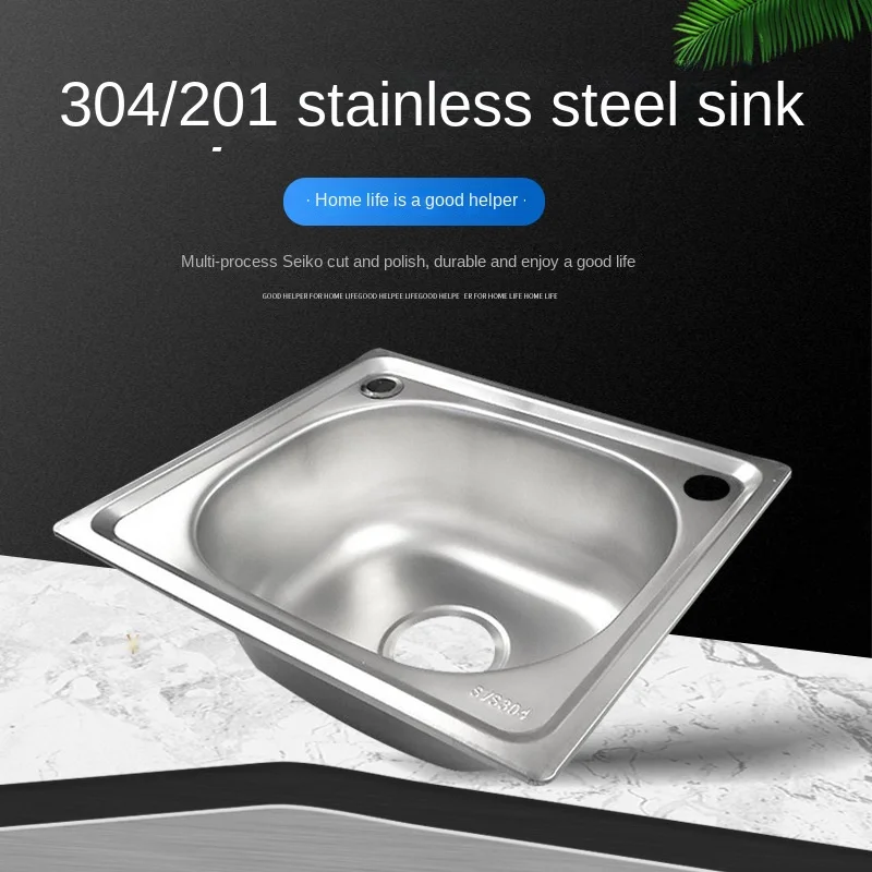 

RV Kitchen Stainless Steel Single Sink 201/304 Ship Wash Basin Kitchen Single Sink Vegetable Wash Basin RV Decoration Sink