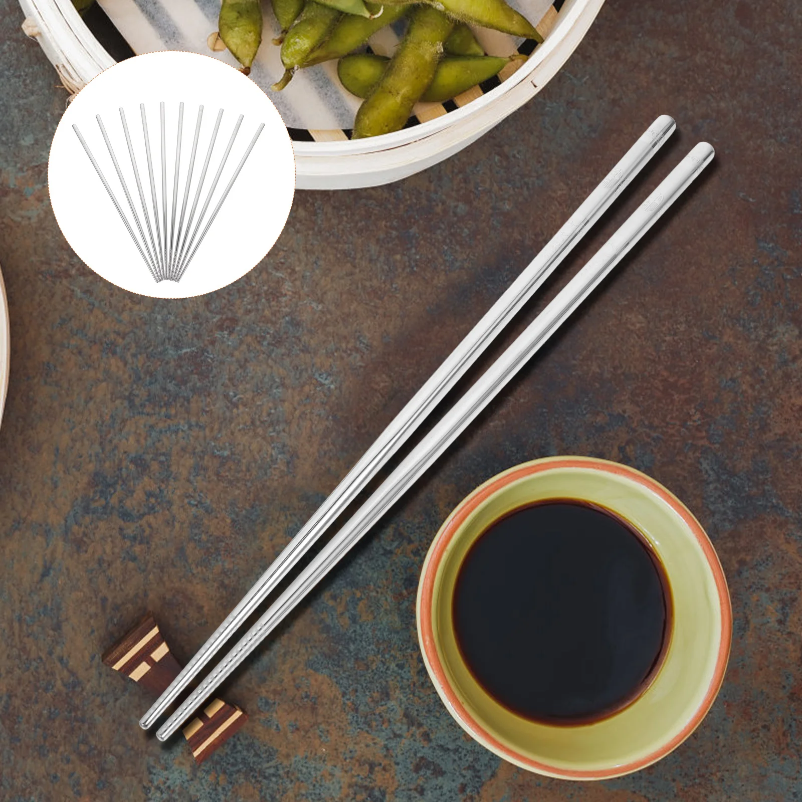 

5 Pairs Lightweight Stainless Steel Chopsticks Home Decor Outdoorsy Gifts Practical Tableware