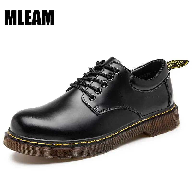 

Men Casual Leather Shoes Mens Genuine Leather Leisure Tooling Shoes Comfortable Inside Handmade Trend Business Shoes Size 38-48